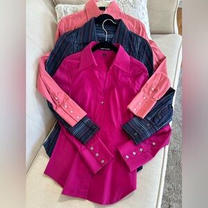 Express Women's Blouses in Pink and Blue multicolor and Salmon 3 pack